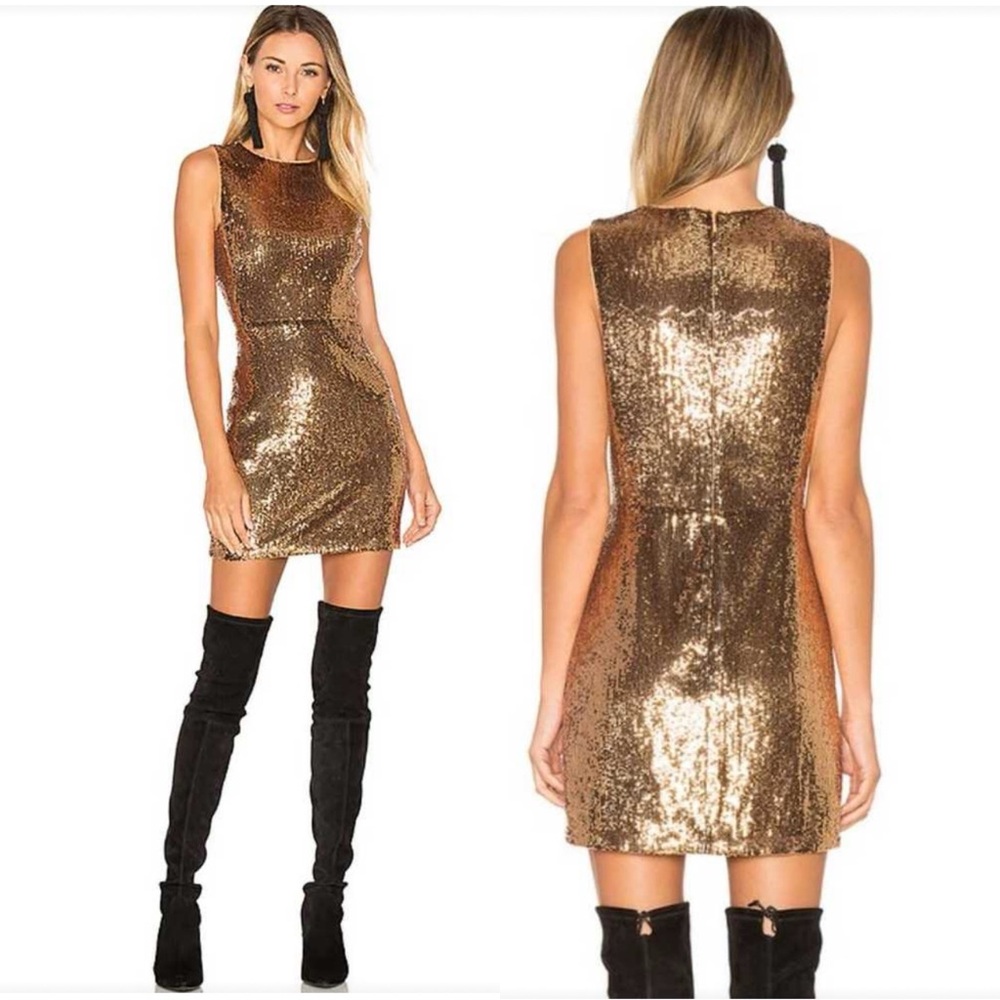 Ale by Alessandra x REVOLVE Lorena Mini Dress in Sequin Bronze Holiday Party